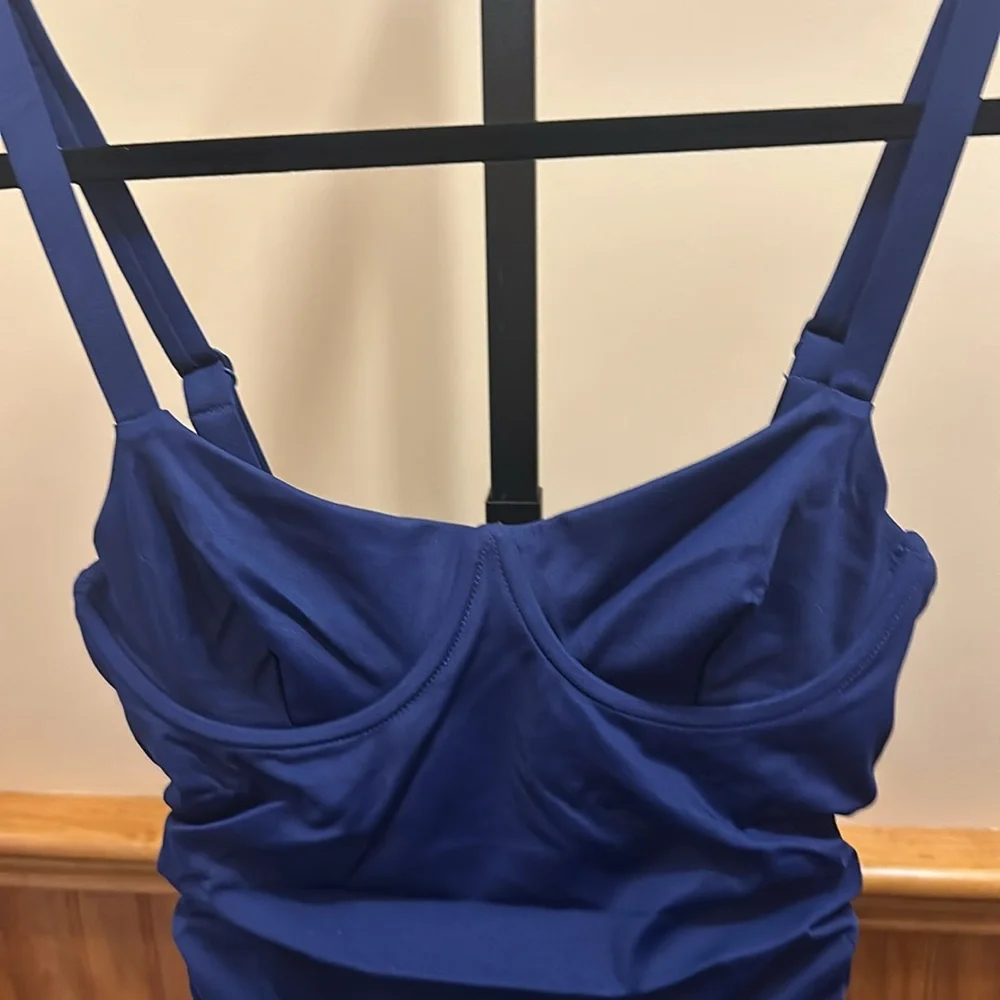 SKIMS SHAPING SWIM Ruched One Piece in Midnight NEW